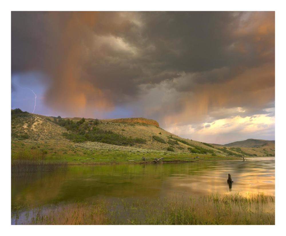 Thunderstorm With Lightning Strike Over Curecanti National Recreational Area, Colorado-Paper Art-26X22