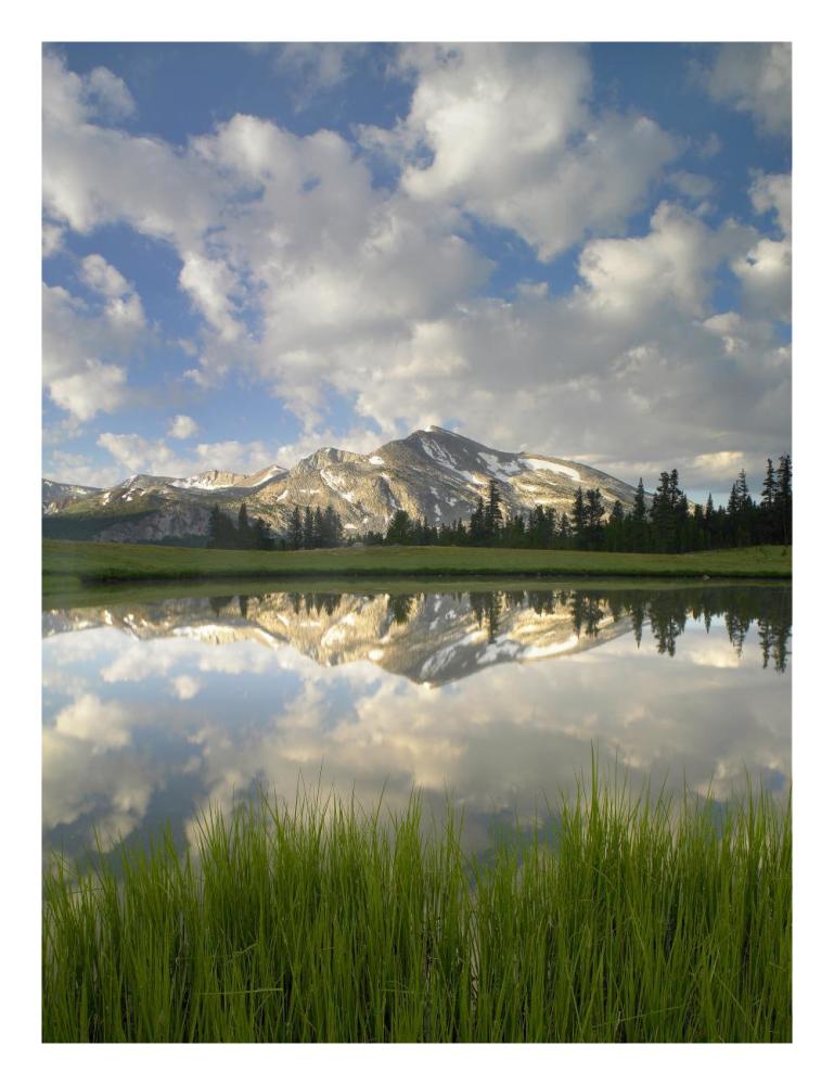 Mammoth Peak And Scattered Clouds Reflected In Lake, Yosemite National Park, California-Paper Art-20X26
