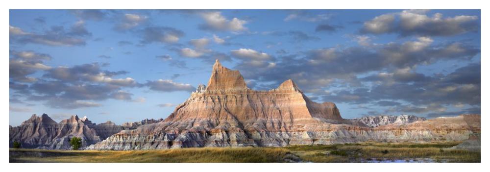 Landscape Showing Erosional Features In Sandstone, Badlands National Park, South Dakota-Paper Art-56X20