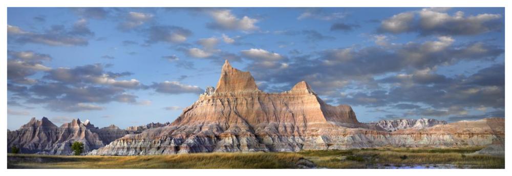Landscape Showing Erosional Features In Sandstone, Badlands National Park, South Dakota-Paper Art-74X26