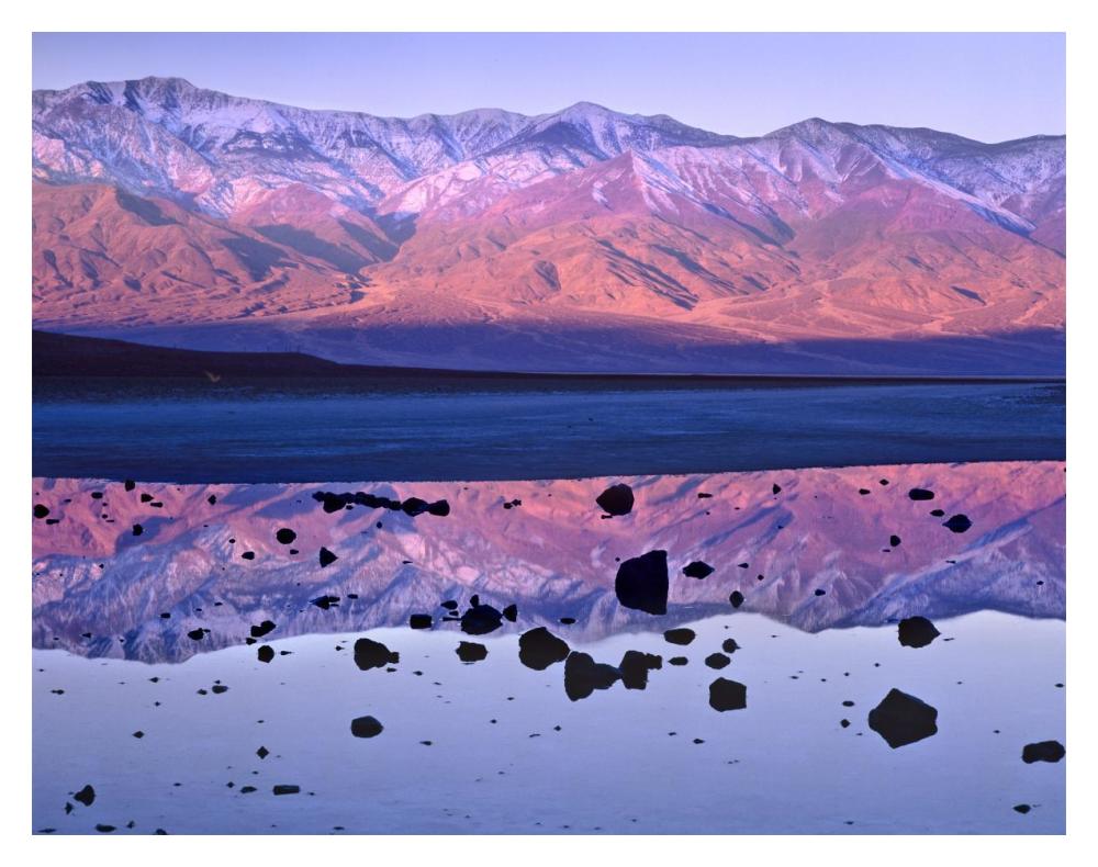 Panamint Range Reflected In Standing Water At Badwater, Death Valley National Park, California-Paper Art-18X14