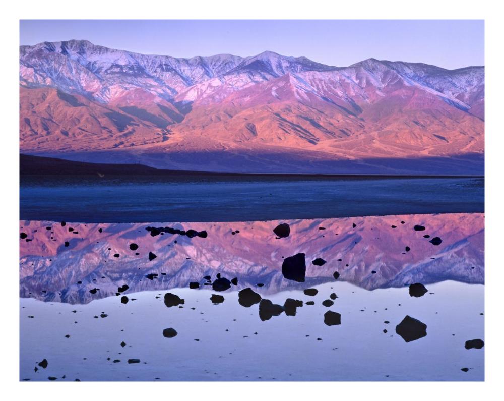 Panamint Range Reflected In Standing Water At Badwater, Death Valley National Park, California-Paper Art-26X20