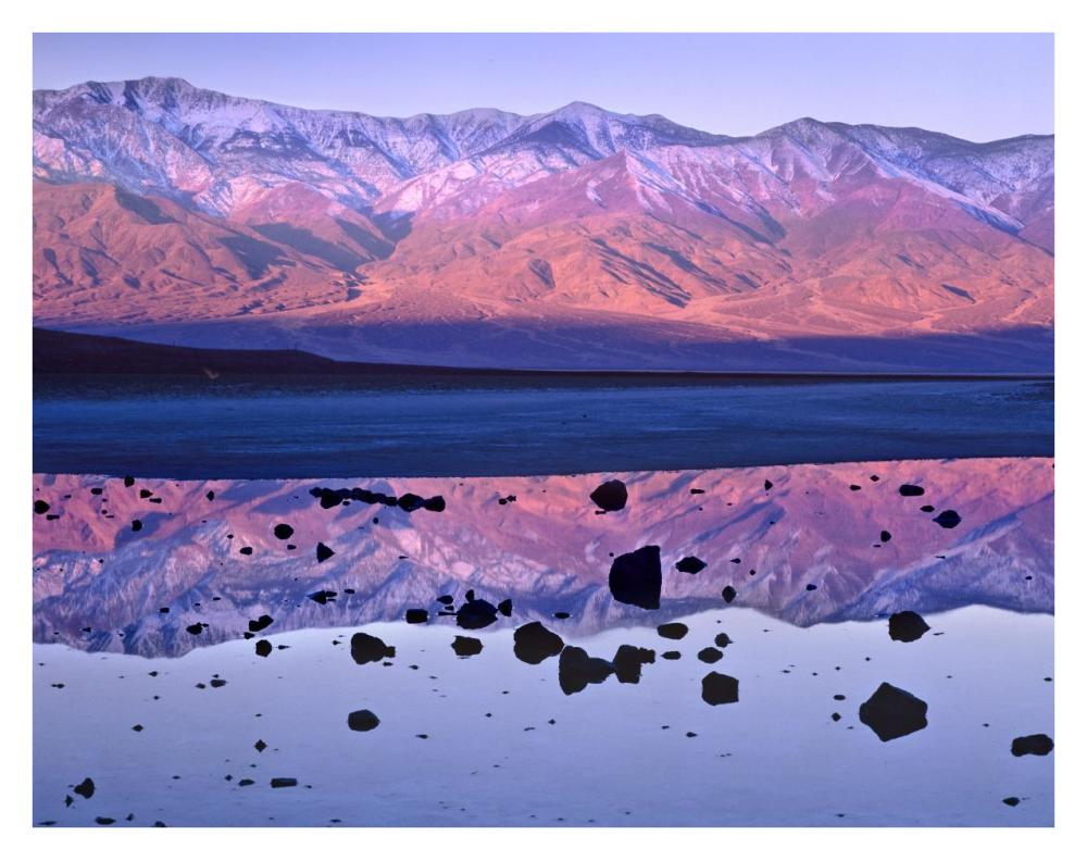 Panamint Range Reflected In Standing Water At Badwater, Death Valley National Park, California-Paper Art-34X26