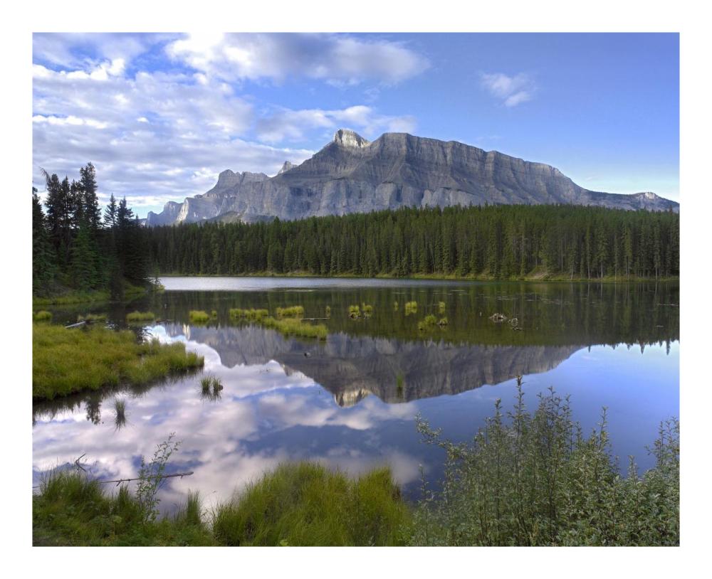 Mount Rundle And Boreal Forest Reflected In Johnson Lake, Banff National Park, Alberta, Canada-Paper Art-22X18