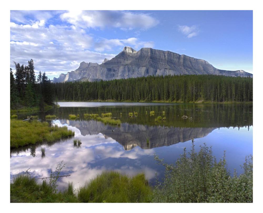 Mount Rundle And Boreal Forest Reflected In Johnson Lake, Banff National Park, Alberta, Canada-Paper Art-26X22