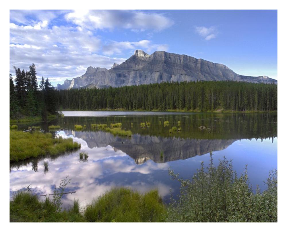 Mount Rundle And Boreal Forest Reflected In Johnson Lake, Banff National Park, Alberta, Canada-Paper Art-30X24