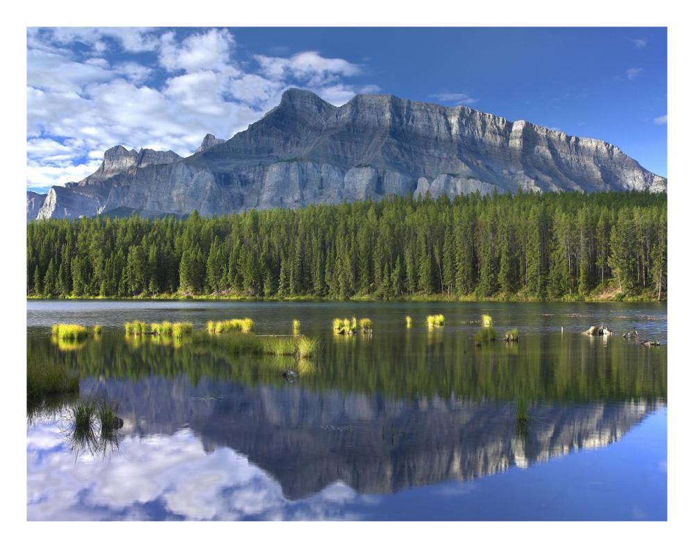 Mount Rundle And Boreal Forest Reflected In Johnson Lake, Banff National Park, Alberta, Canada-Paper Art-26X20
