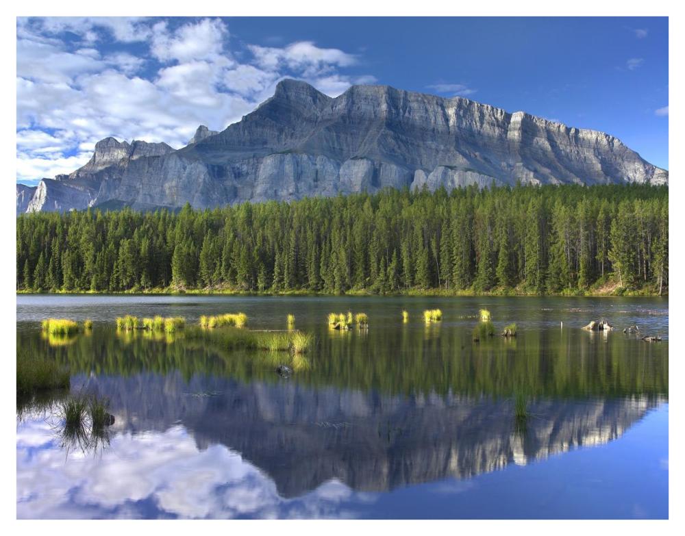 Mount Rundle And Boreal Forest Reflected In Johnson Lake, Banff National Park, Alberta, Canada-Paper Art-42X32