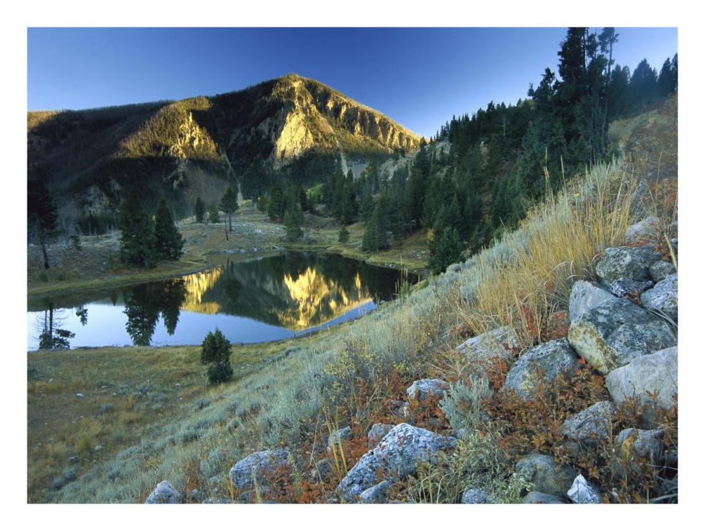 Bunsen Peak, An Ancient Volcano Cone, Reflected In Lake, Near Mammoth, Yellowstone National Park, Wyoming-Paper Art-26X20