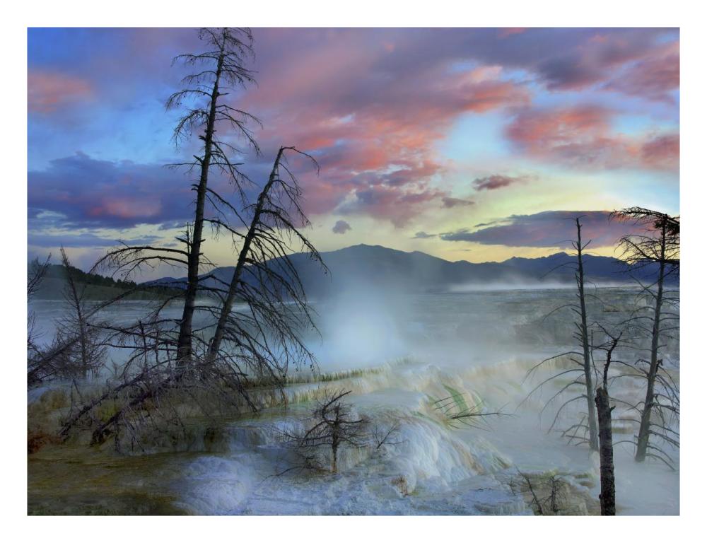 Steam Rising From Travertine Formations, Minerva Terrace, Mammoth Hot Springs, Yellowstone National Park, Wyoming-Paper Art-26