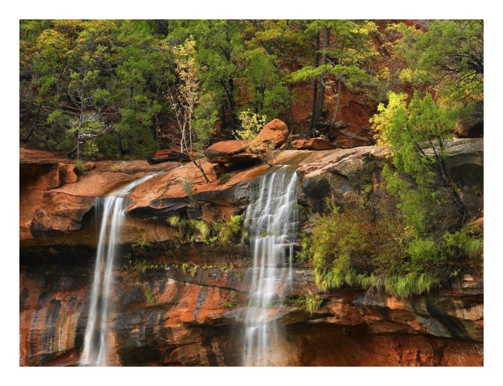 Cascades Tumbling 110 Feet At Emerald Pools, Zion National Park, Utah-Paper Art-26X20