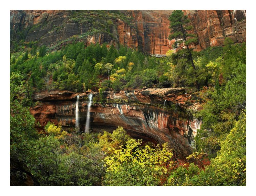 Cascades Tumbling 110 Feet At Emerald Pools, Zion National Park, Utah-Paper Art-26X20