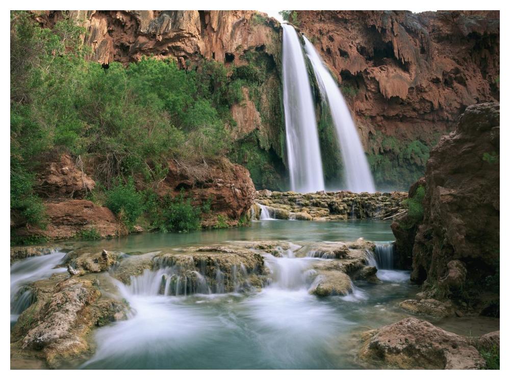 Havasu Creek, Lined With Cottonwood Trees, Havasu Falls, Grand Canyon, Arizona-Paper Art-50X38