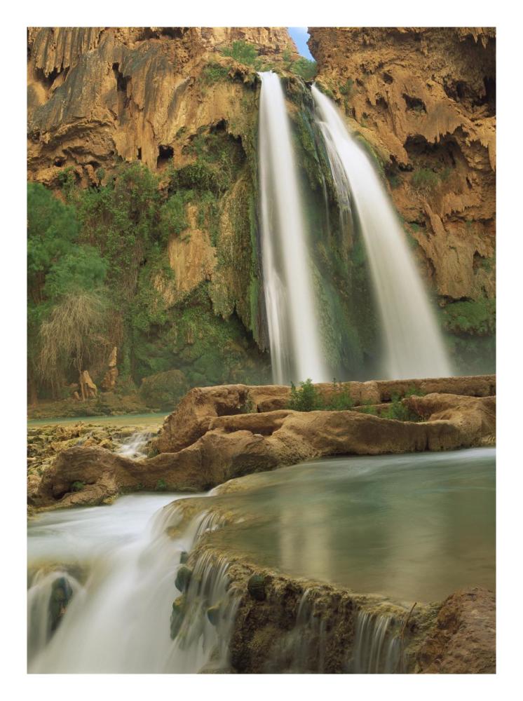 Havasu Creek, Lined With Cottonwood Trees, Havasu Falls, Grand Canyon, Arizona-Paper Art-20X26