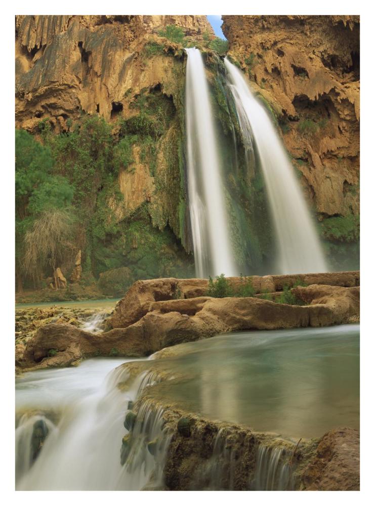 Havasu Creek, Lined With Cottonwood Trees, Havasu Falls, Grand Canyon, Arizona-Paper Art-26X34