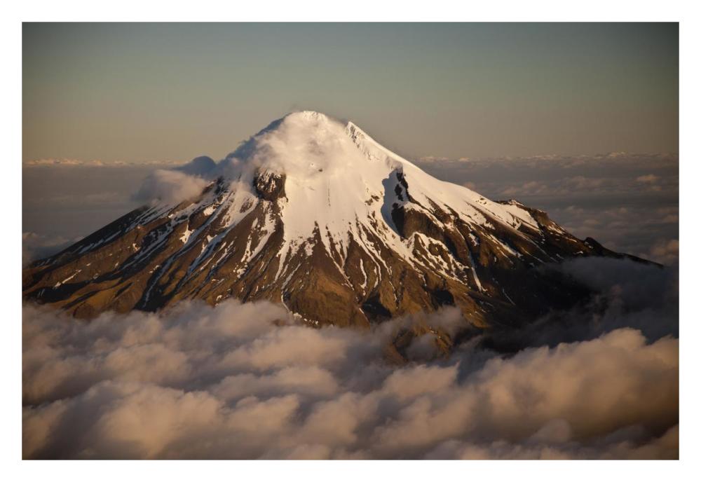 Mount Taranaki Showing Western Flanks Of Dormant Volcano Above Clouds, New Zealand-Paper Art-32X22
