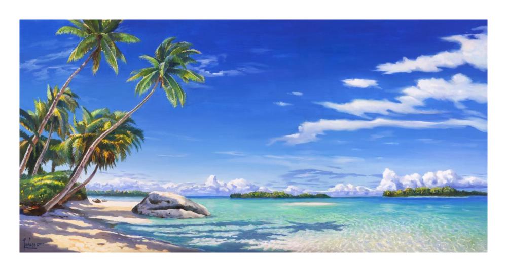 Spiaggia Tropicale-Paper Art-26X14