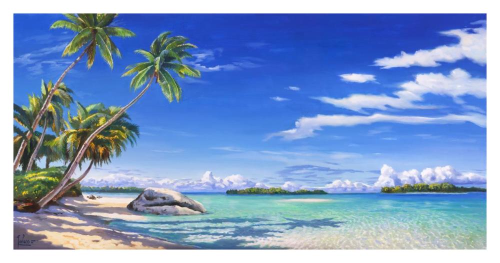 Spiaggia Tropicale-Paper Art-38X20