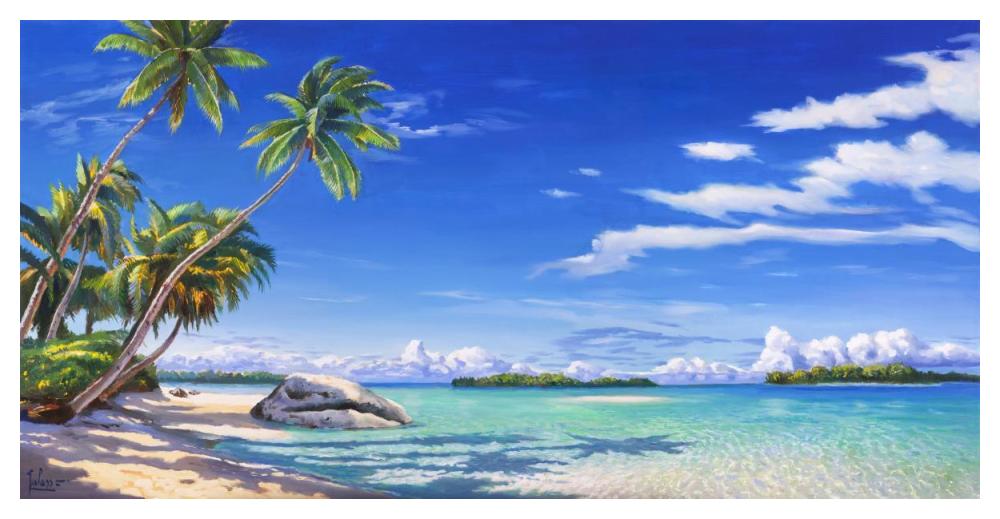 Spiaggia Tropicale-Paper Art-50X26