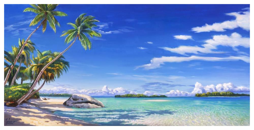 Spiaggia Tropicale-Paper Art-62X32
