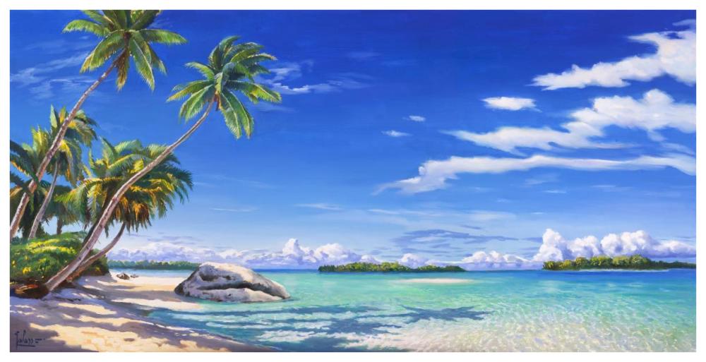 Spiaggia Tropicale-Paper Art-74X38