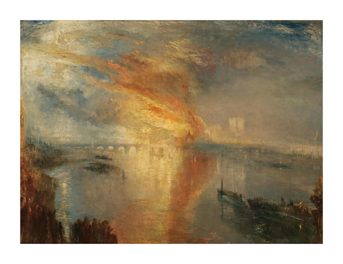 The Burning of the Houses of Lords and Commons, 16 October, 1834, 1835 -Paper Art-32″x24.2″