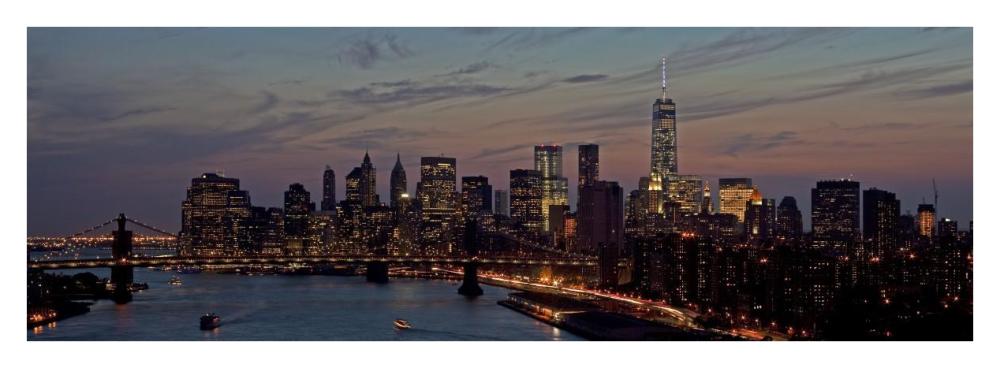 Lower Manhattan At Dusk-Paper Art-38X14