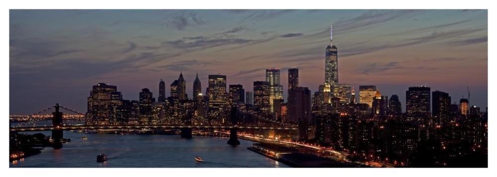 Lower Manhattan At Dusk-Paper Art-56X20
