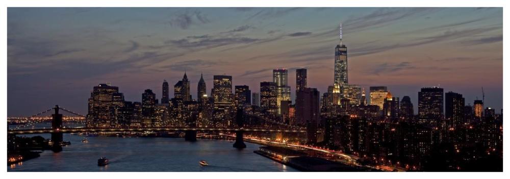 Lower Manhattan At Dusk-Paper Art-74X26