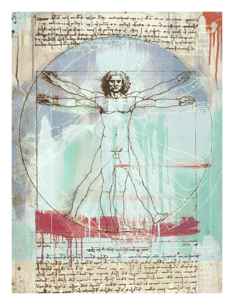 Vitruvian Man 2.0-Paper Art-20X26