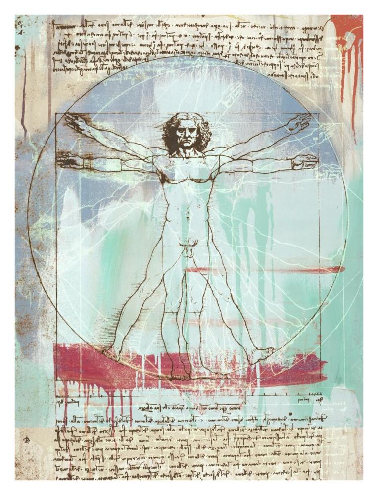 Vitruvian Man 2.0-Paper Art-26X34