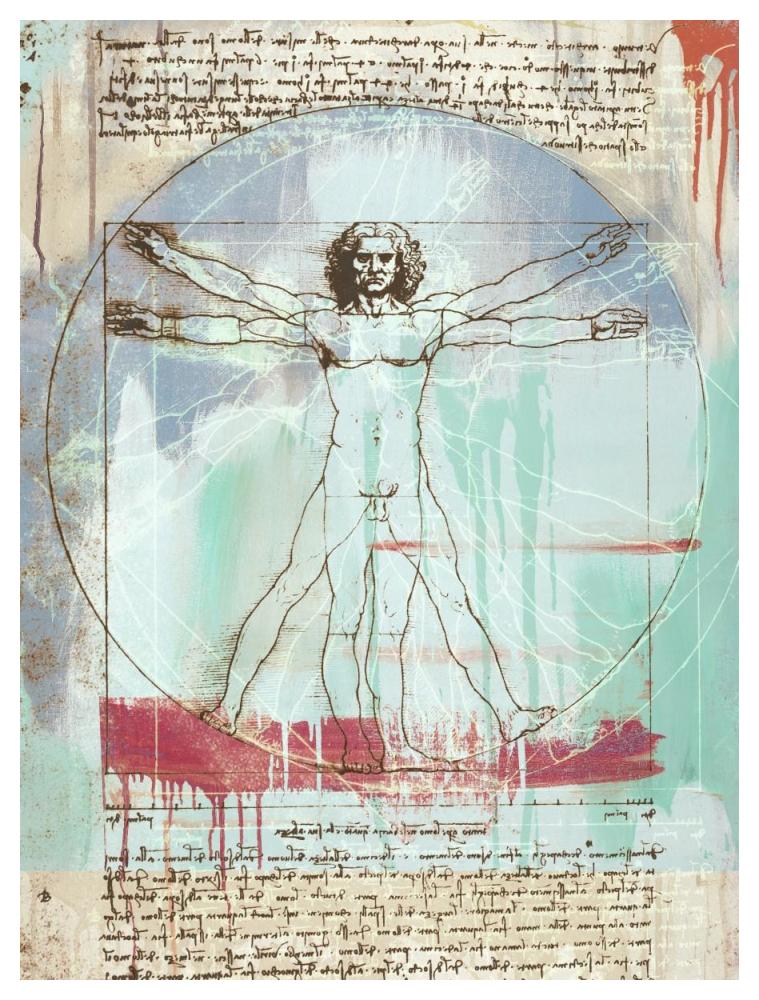 Vitruvian Man 2.0-Paper Art-38X50