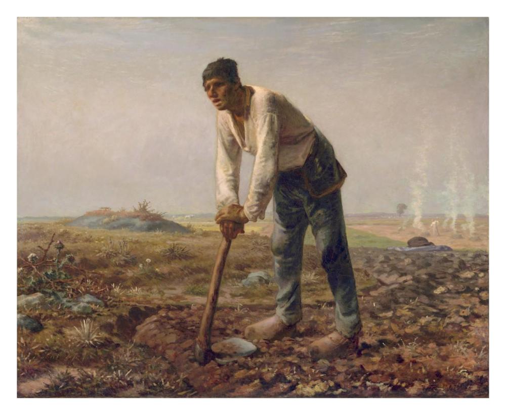Man With A Hoe-Paper Art-30X24