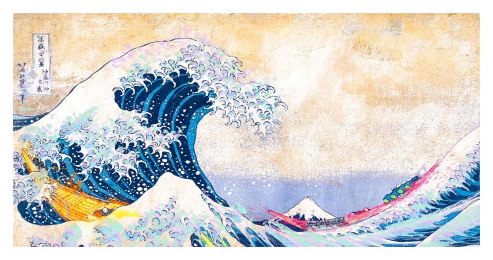 Hokusai'S Wave 2.0 (Detail)-Paper Art-38X20