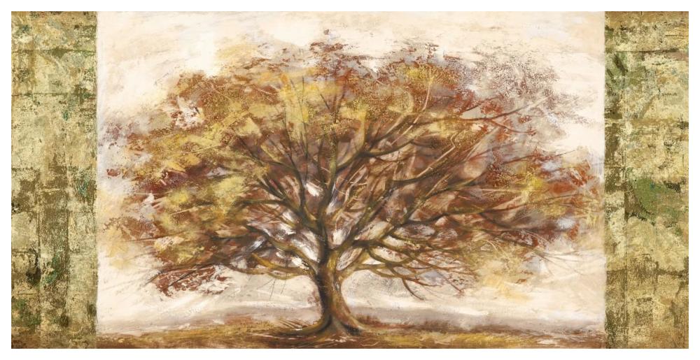 Golden Tree Panel-Paper Art-62X32