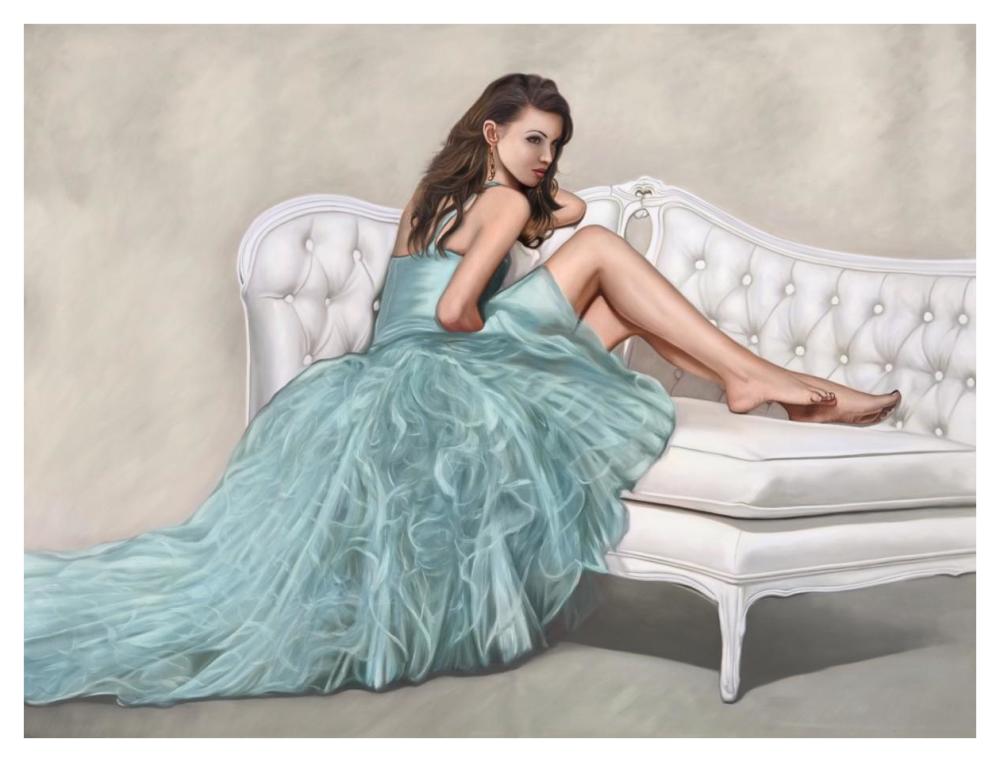The White Sofa-Paper Art-42X32