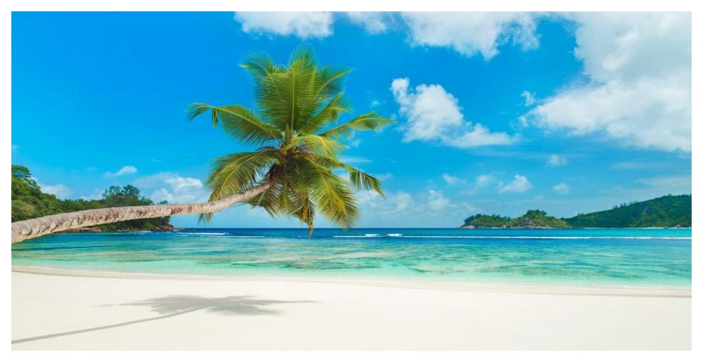 Tropical Beach, Seychelles-Paper Art-62X32