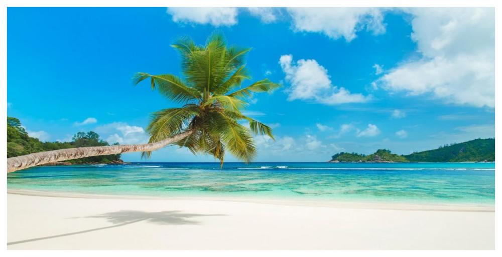 Tropical Beach, Seychelles-Paper Art-74X38