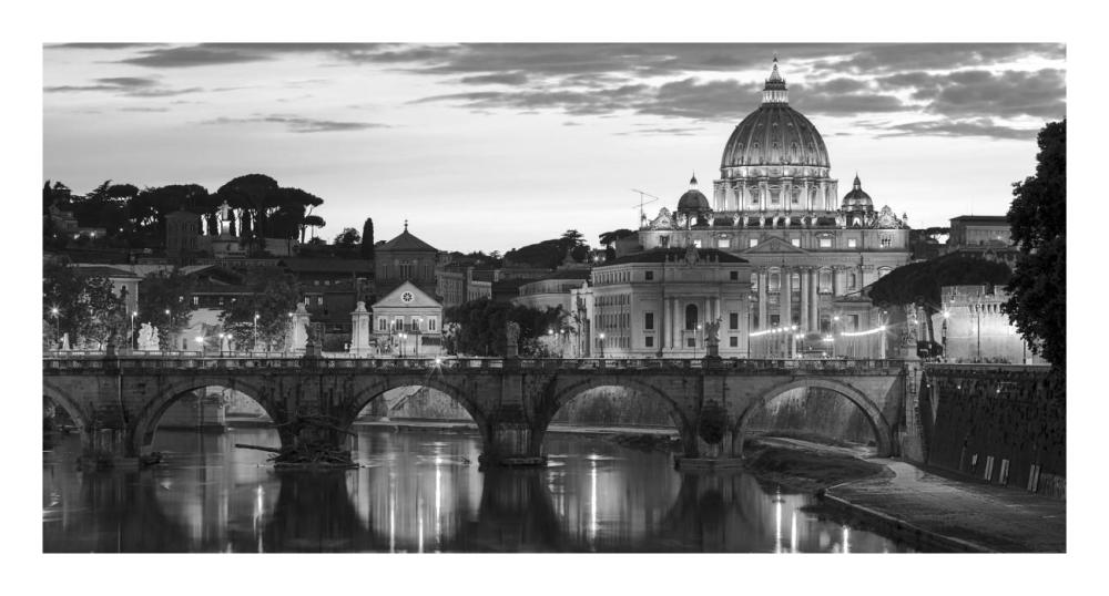 Night View At St. Peter'S Cathedral, Rome-Paper Art-26X14