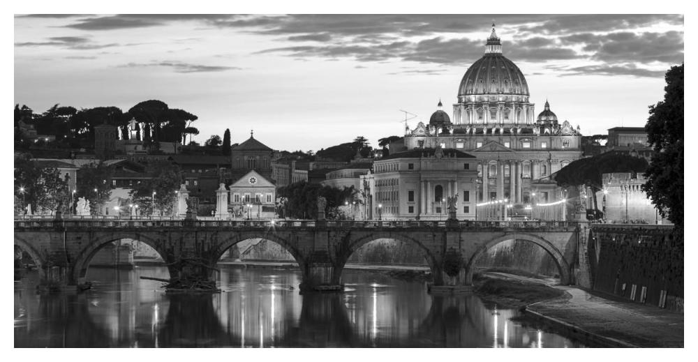 Night View At St. Peter'S Cathedral, Rome-Paper Art-50X26