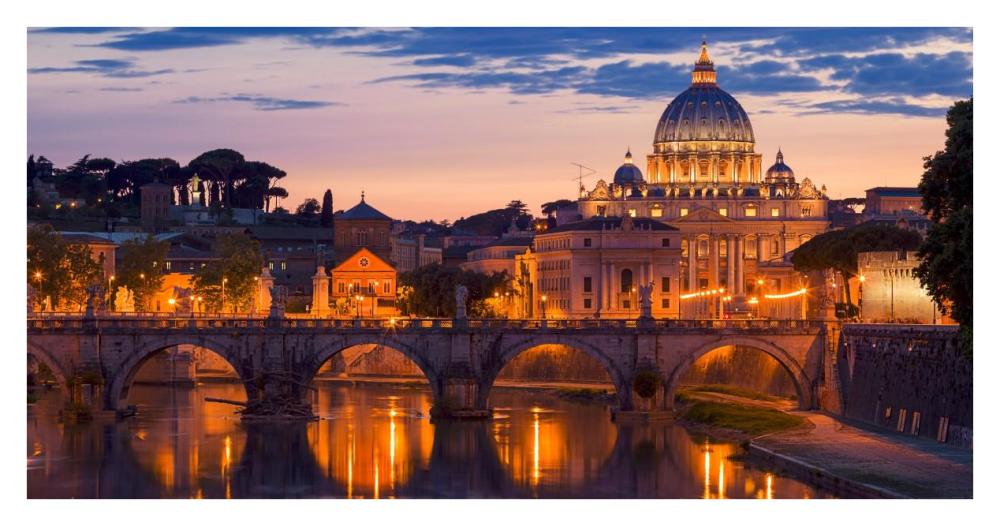 Night View At St. Peter'S Cathedral, Rome-Paper Art-38X20