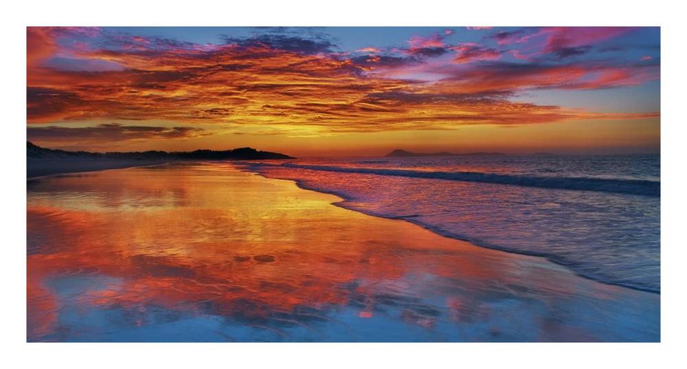 Sunset, North Island, New Zealand-Paper Art-26X14
