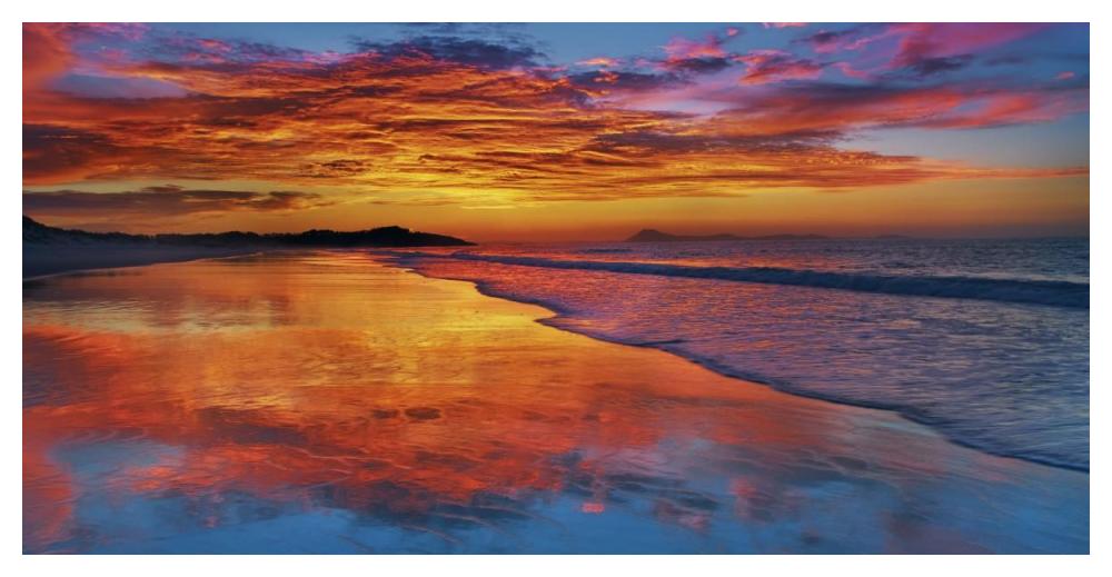 Sunset, North Island, New Zealand-Paper Art-50X26