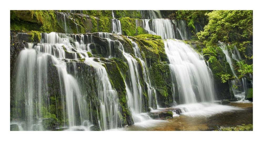 Waterfall Purakaunui Falls, New Zealand-Paper Art-26X14