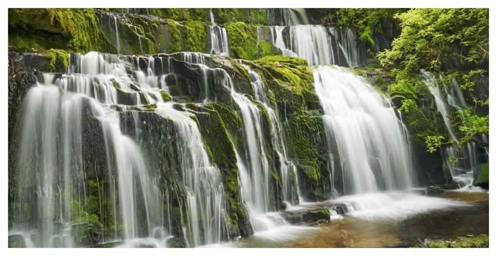 Waterfall Purakaunui Falls, New Zealand-Paper Art-62X32