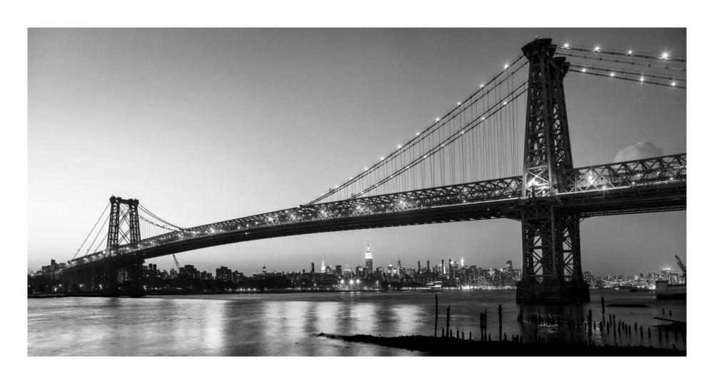 Queensboro Bridge And Manhattan From Brooklyn, Nyc-Paper Art-26X14