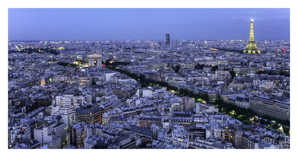 Aerial View Of Paris At Dusk-Paper Art-38X20