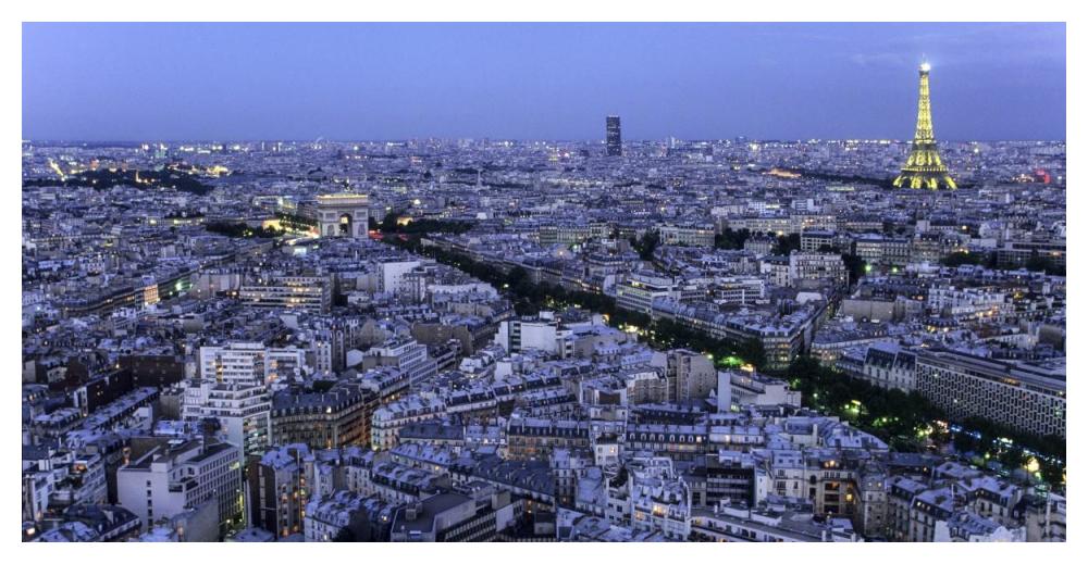 Aerial View Of Paris At Dusk-Paper Art-50X26