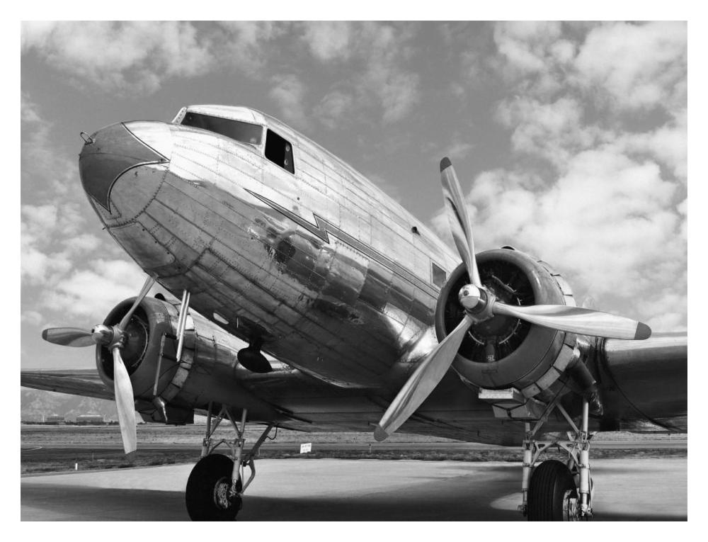 Dc-3 In Air Field, Arizona-Paper Art-18X14