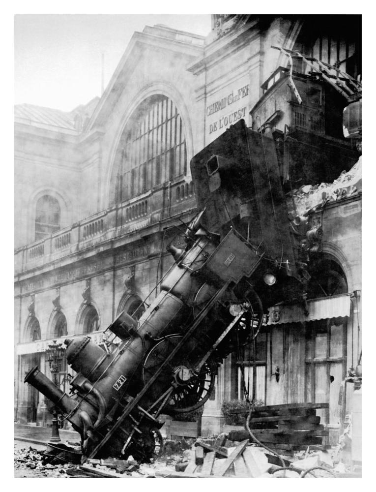 Train Wreck At Montparnasse, Paris, 1895-Paper Art-14X18